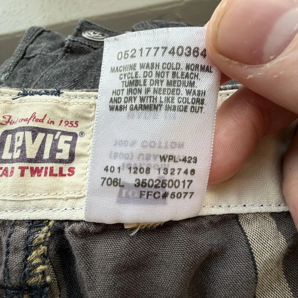 Levis Tab Twills Shorts Mens 40 Brown Plaid Cotton Chino 11 Inseam Casual Summer